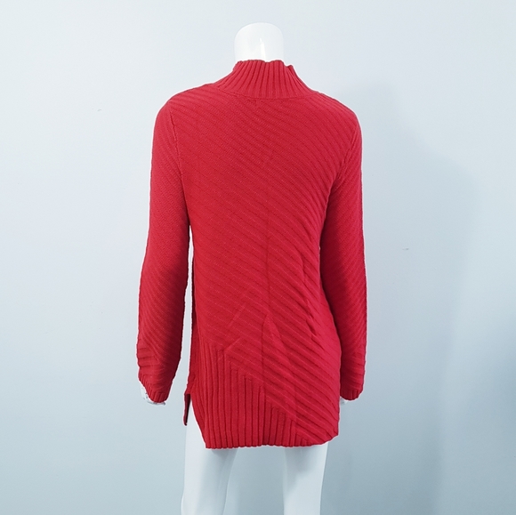 Charter Club Turtle Neck, Long Flared Knit Sweater Size S    (J) - Picture 2 of 3